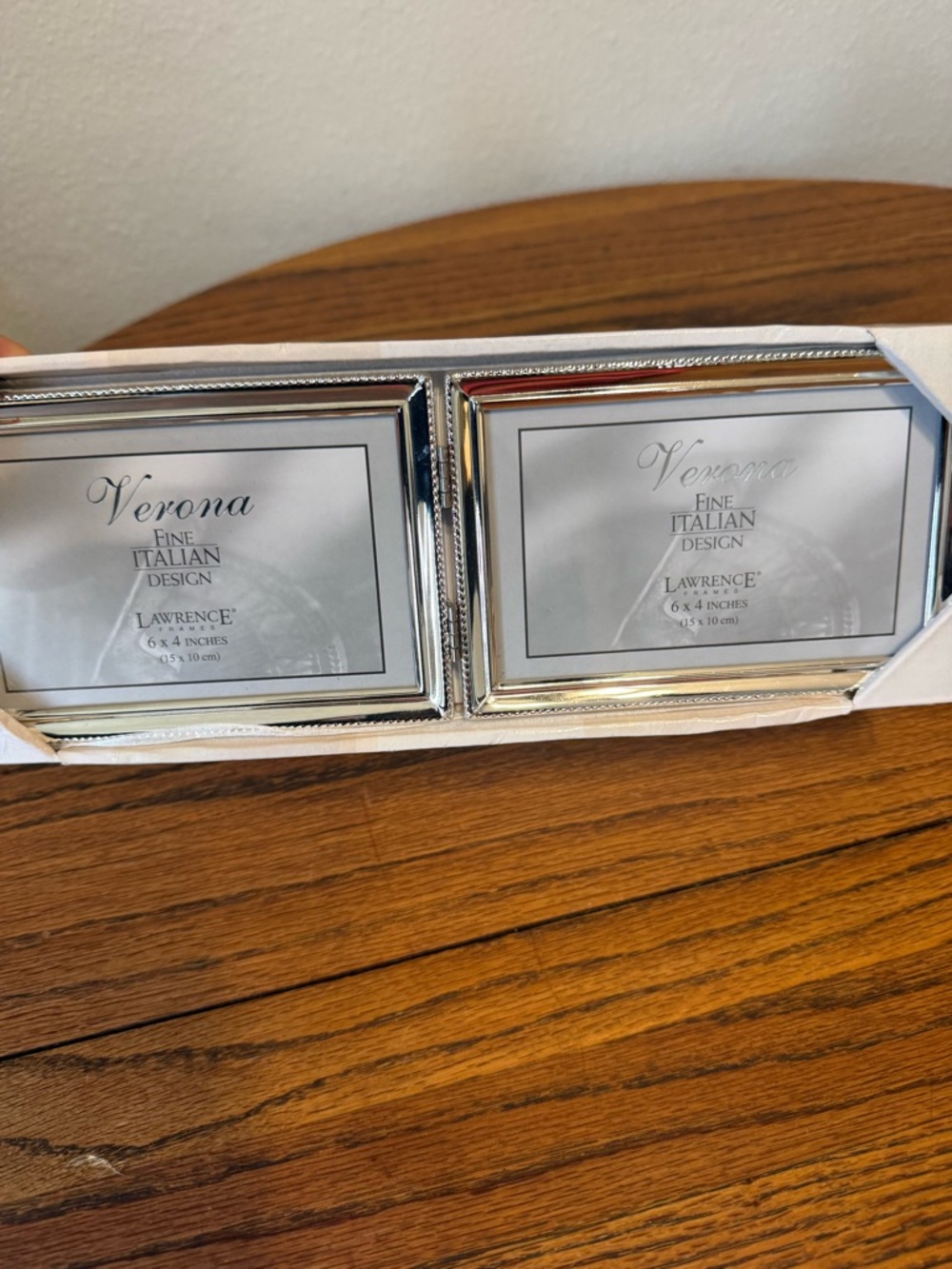 Vintage new with tags Verona Silver Double Picture Frame